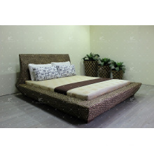 Luxury Natural Water Hyacinth Wicker Furniture Bedroom Set